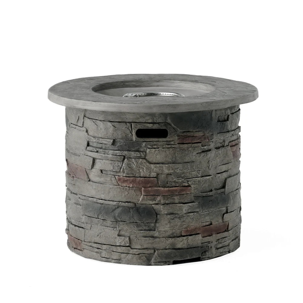 HONDA Outdoor 32" Round MgO Propane Fire Pit, Grey Top - 40,000 BTU