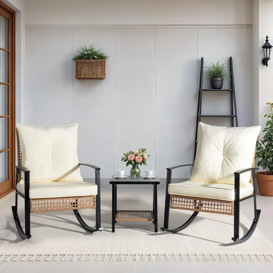 ASHLEY 3-Piece Outdoor Rocking Bistro Set