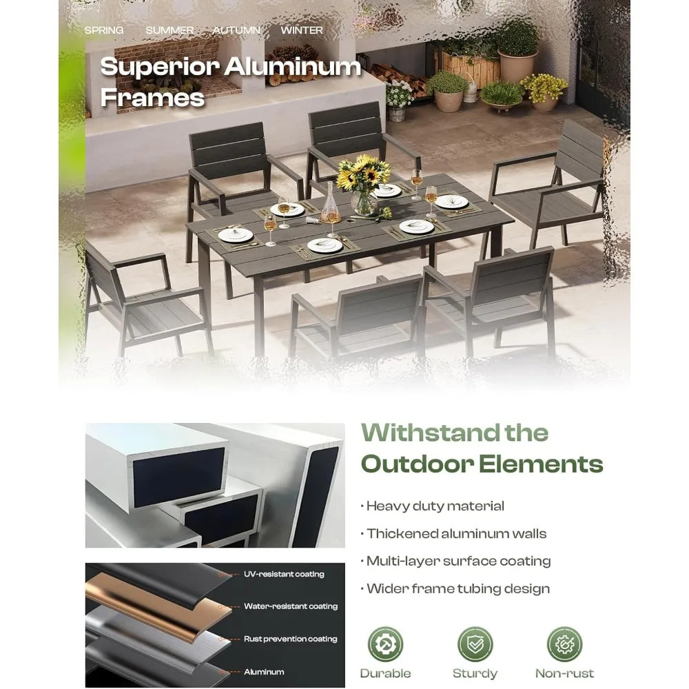 ENZO Outdoor Patio Dining Table Sets 7-Piece