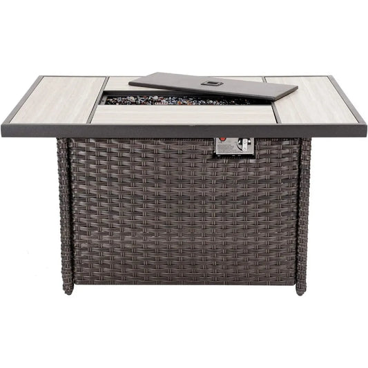 Outdoor Propane Fire Pit Table with Cover