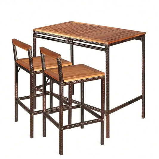 3PCS Patio Bar Set