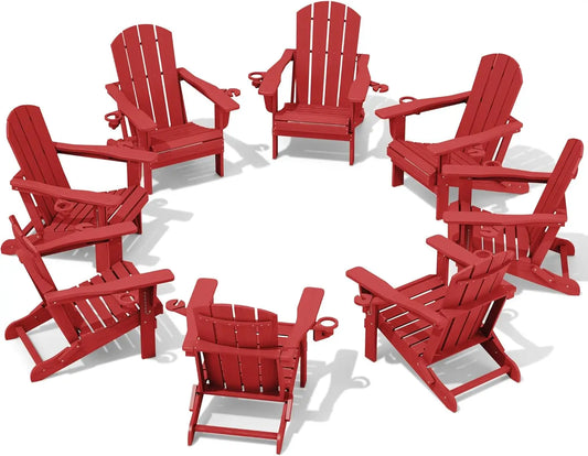 Adirondack Chair with Cup Holders - Composite - Set of 8
