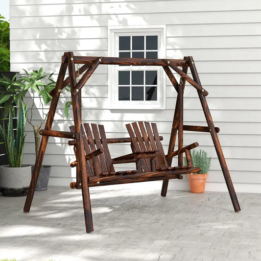 MARA Wooden Porch Swing with Stand