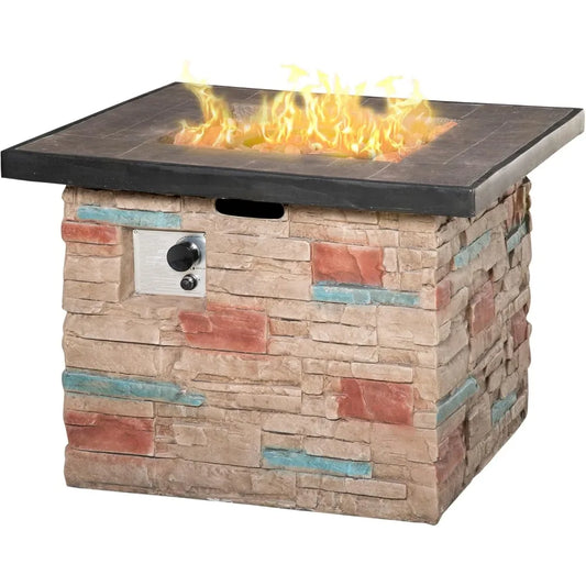 KAREG 32 Inch Outdoor Propane Gas Fire Pit Table