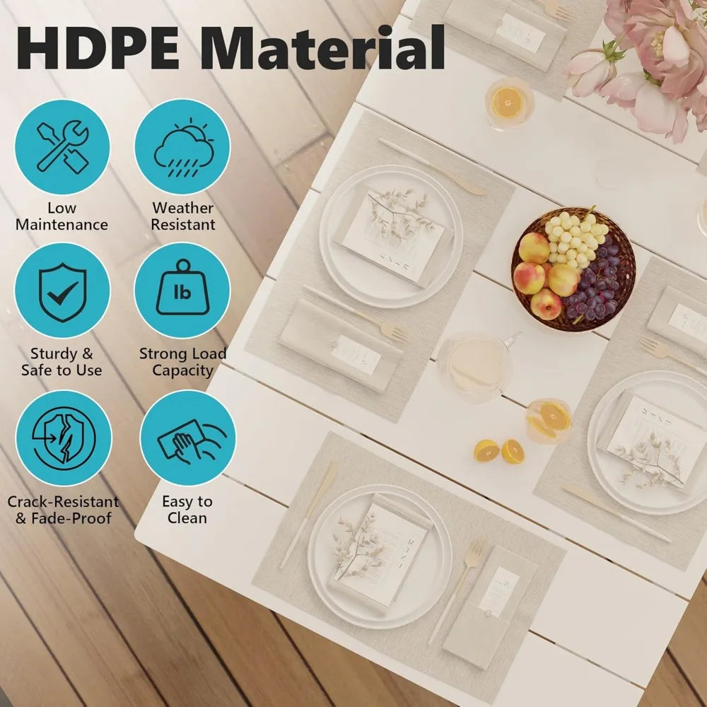 PORTO 7-Piece HDPE Outdoor Dining Table Sets