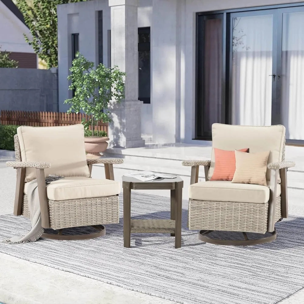 HIDY 3 Pieces Patio Swivel Set
