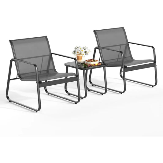BURGOS Patio Chairs Set of 2 and Bistro Table
