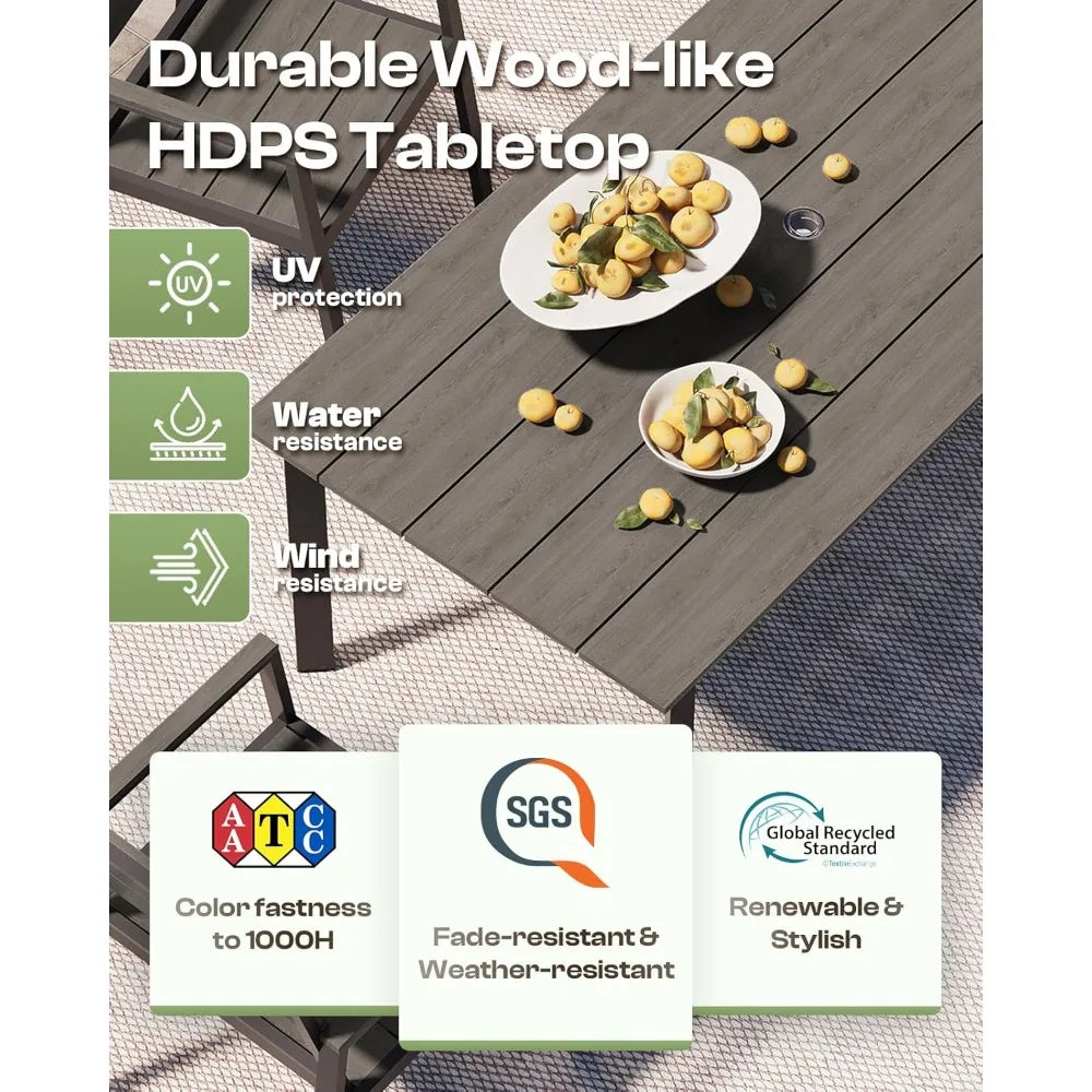 ENZO Outdoor Patio Dining Table Sets 7-Piece
