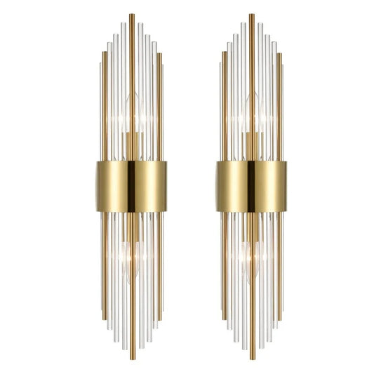 2 Piece Glass Wall Lamp For Living Room Bedroom Bathroom Indoor Home Modern Nordic Gold sconce Vintage led wall light Fixture