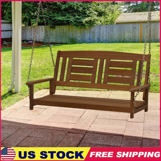 Hardwood Porch Swing with Heavy Duty Metal Chains