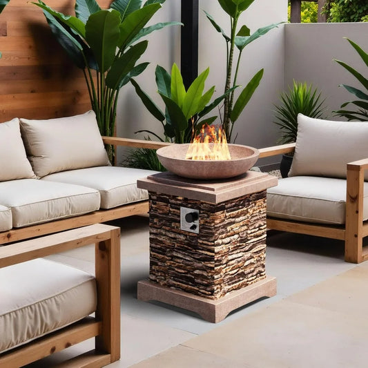 MAGY Outdoor Propane Fire Pit, Gas Fire Pit for Outside Patio