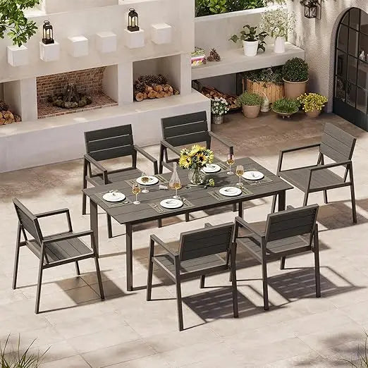 ENZO Outdoor Patio Dining Table Sets 7-Piece