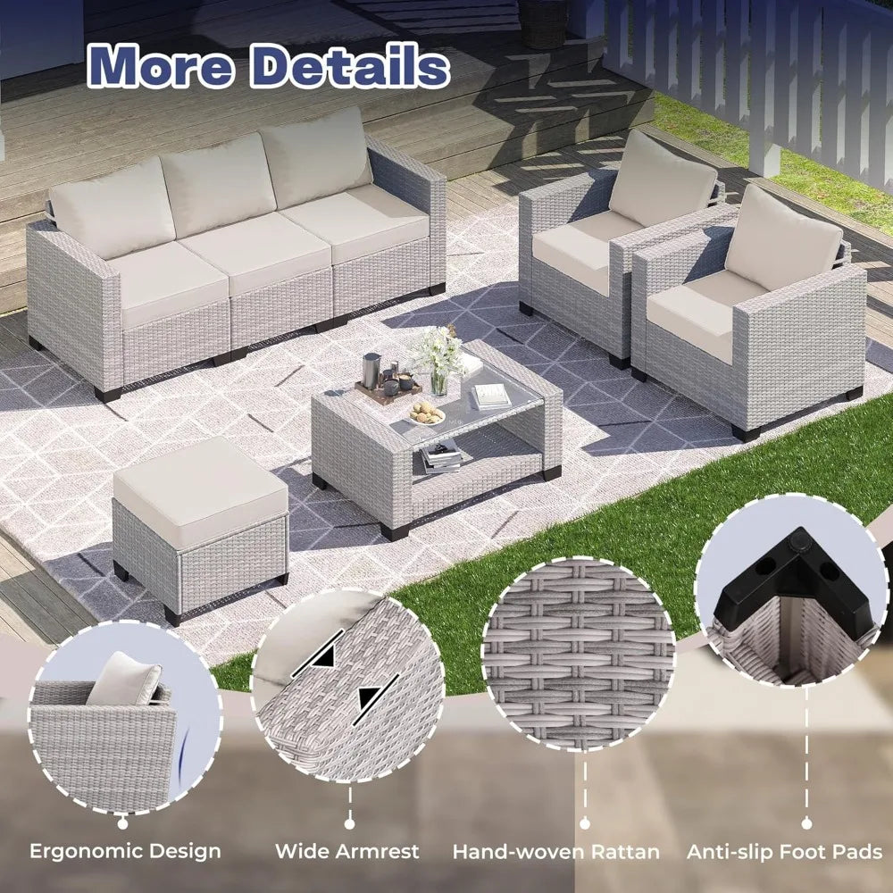 AVILES 7 Piece Outdoor Patio Furniture Set