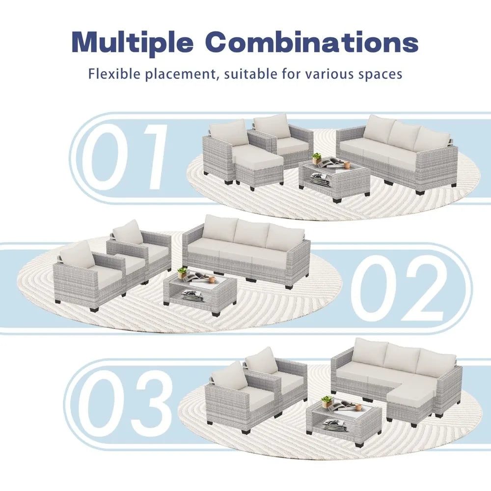 AVILES 7 Piece Outdoor Patio Furniture Set
